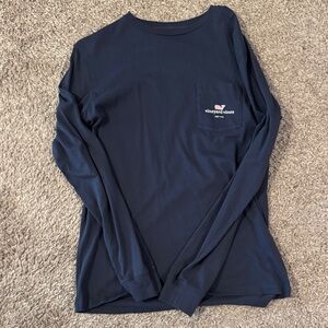 Vineyard Vines Cape May Navy Blue Long Sleeve Tee